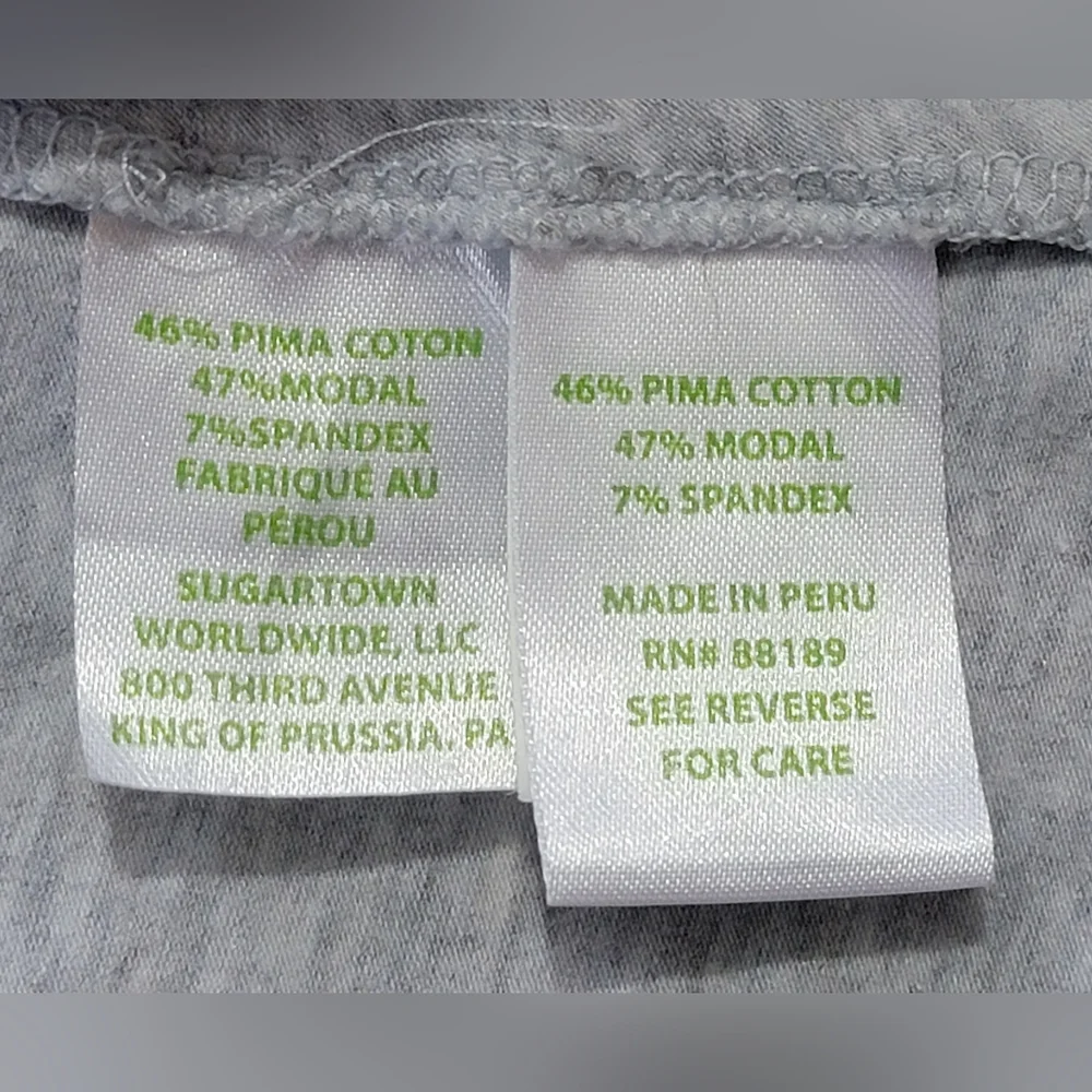 Lilly Pulitzer Maci Twist Front Top Women's S Grey 3/4 Sleeve Pima Cotton Stretc - Picture 9 of 13